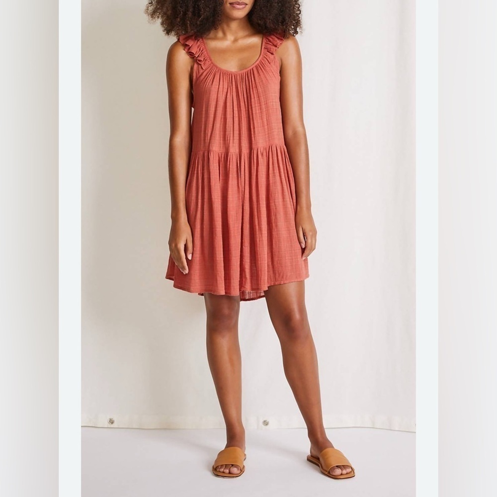 Apiece Apart Verder Mini Cotton Dress In Rosewood, Size Xl Nwt